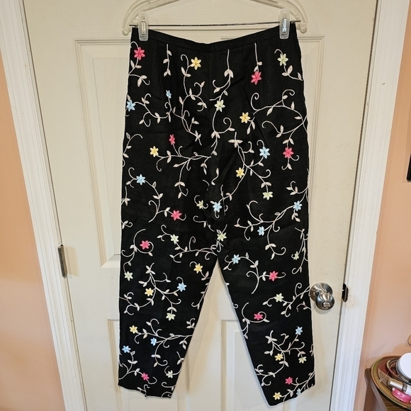 Nwot Vintage High Wasted Embroidered Floral Linen Talbots Paints Cottagecore - Picture 6 of 6